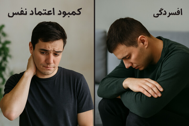تفاوت کمبود اعتماد به نفس شخصیتی و افسردگی