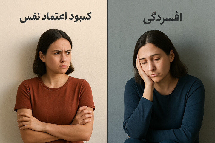 تفاوت کمبود اعتماد به نفس شخصیتی و افسردگی